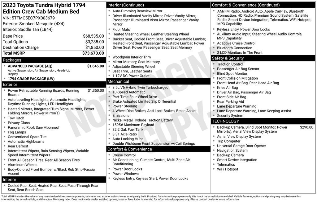 Used 2023 Toyota Tundra 1794 Edition w/ Advanced Package AWD/4WD image 30