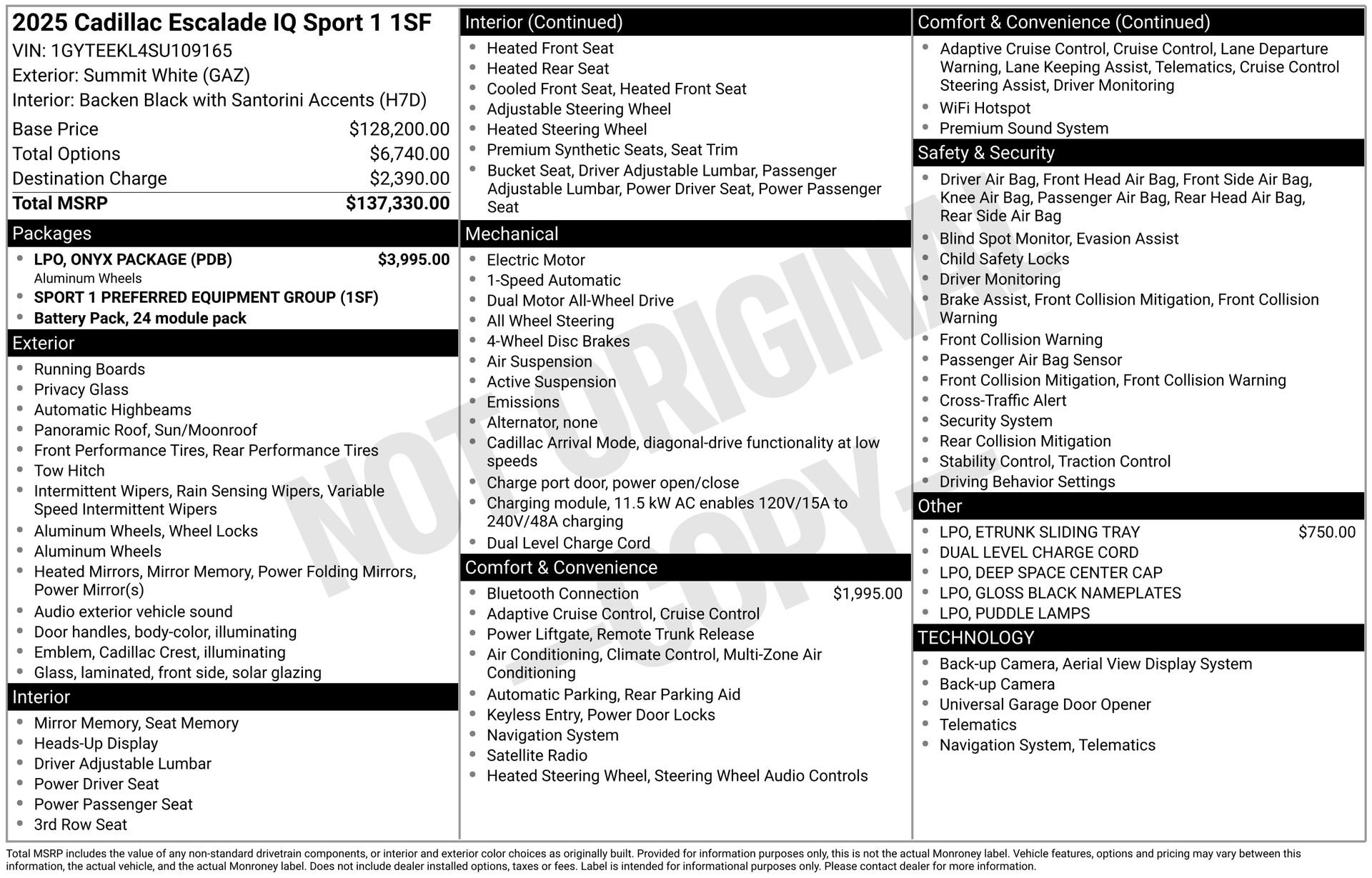 New 2025 Cadillac Escalade IQ Sport 1 w/ LPO, ONYX Package image 42