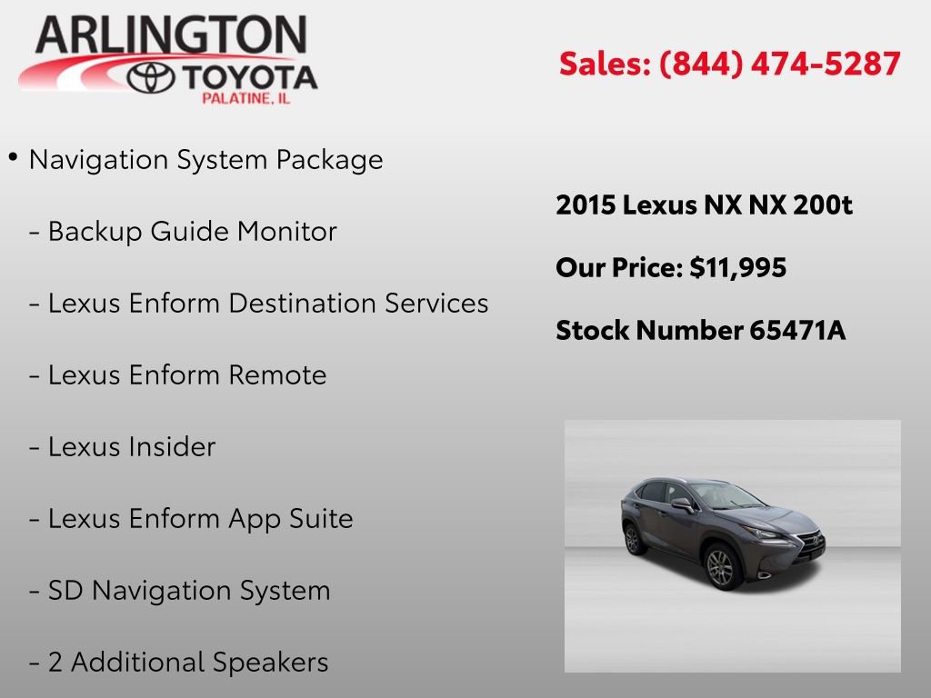 Used 2015 Lexus NX 200t AWD w/ Premium Package image 2