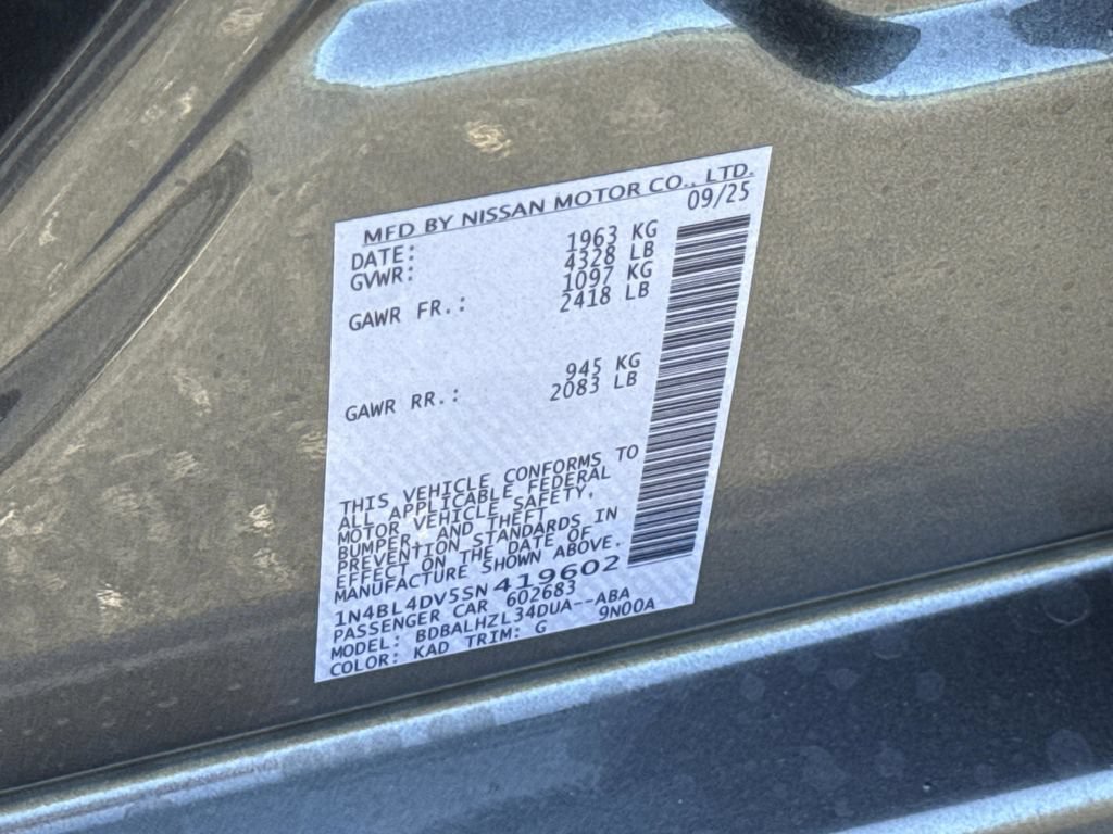 New 2025 Nissan Altima 2.5 SV FWD image 36