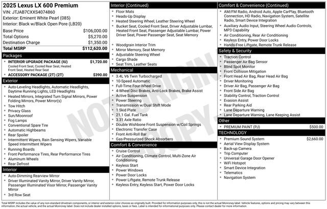 Certified 2025 Lexus LX 600 4WD w/ Interior Upgrade Package image 43