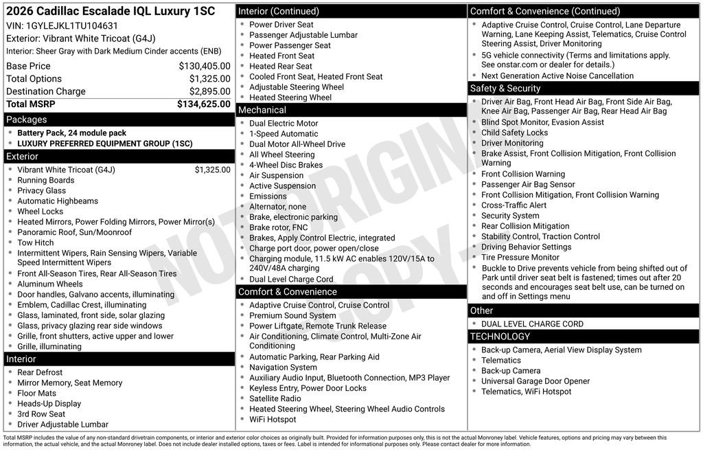 New 2026 Cadillac Escalade IQL Luxury AWD/4WD image 4