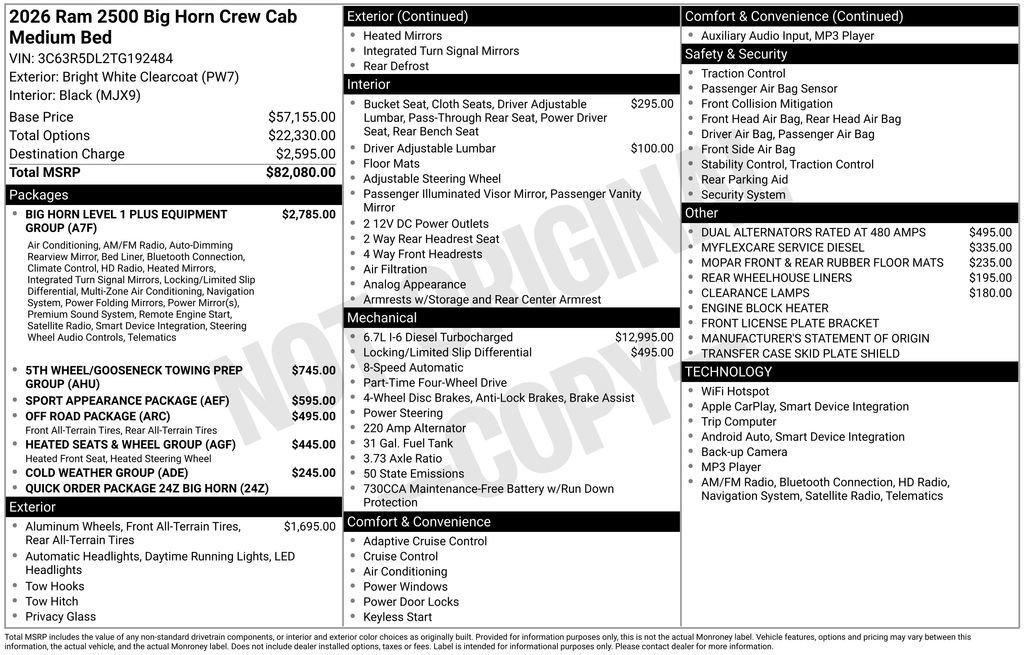 New 2026 RAM 2500 Big Horn AWD/4WD image 4