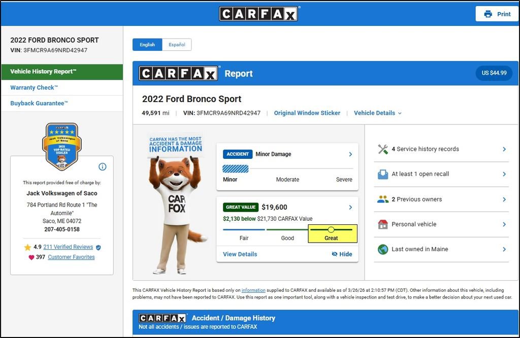 Used 2022 Ford Bronco Sport image 11