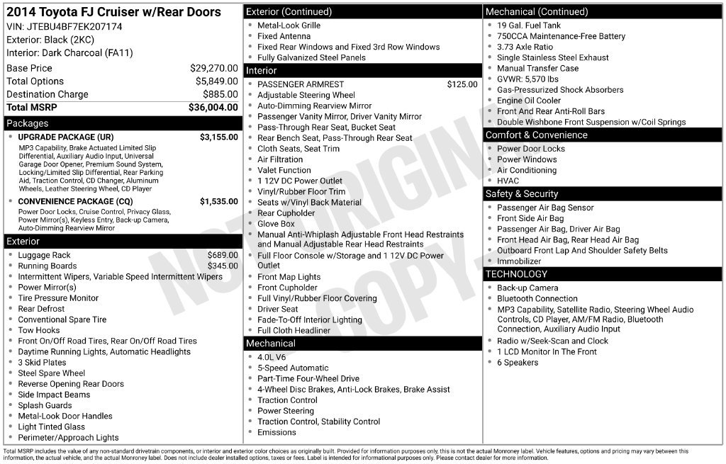 Used 2014 Toyota FJ Cruiser 4WD w/ Upgrade Package image 26