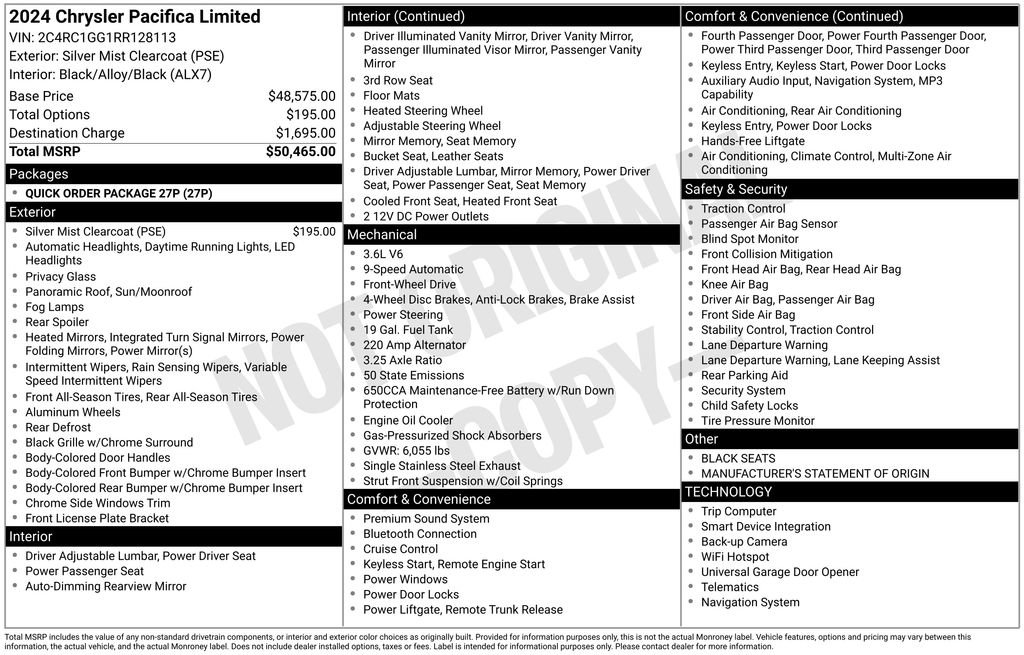 Used 2024 Chrysler Pacifica Limited FWD image 4