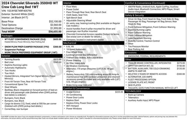 Used 2024 Chevrolet Silverado 3500 W/T w/ WT Fleet Convenience Package image 38