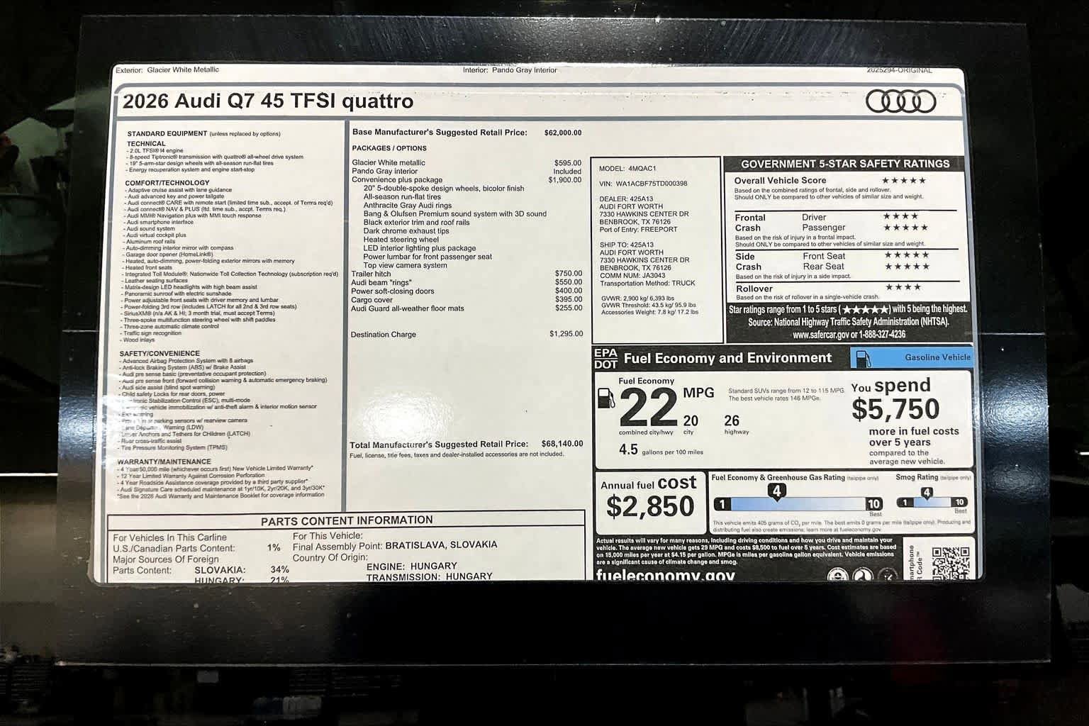 New 2026 Audi Q7 2.0T Premium image 17