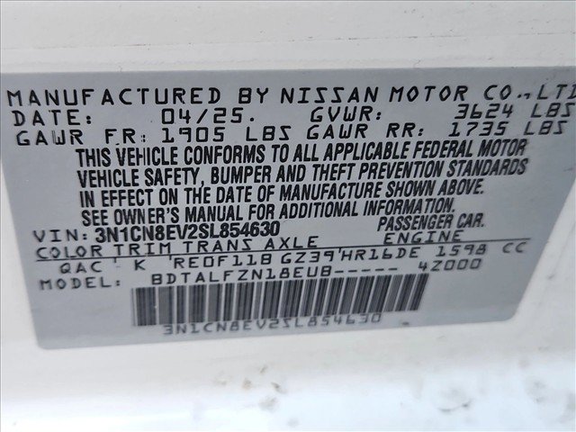 Certified 2025 Nissan Versa SV w/ Trunk Package FWD image 28