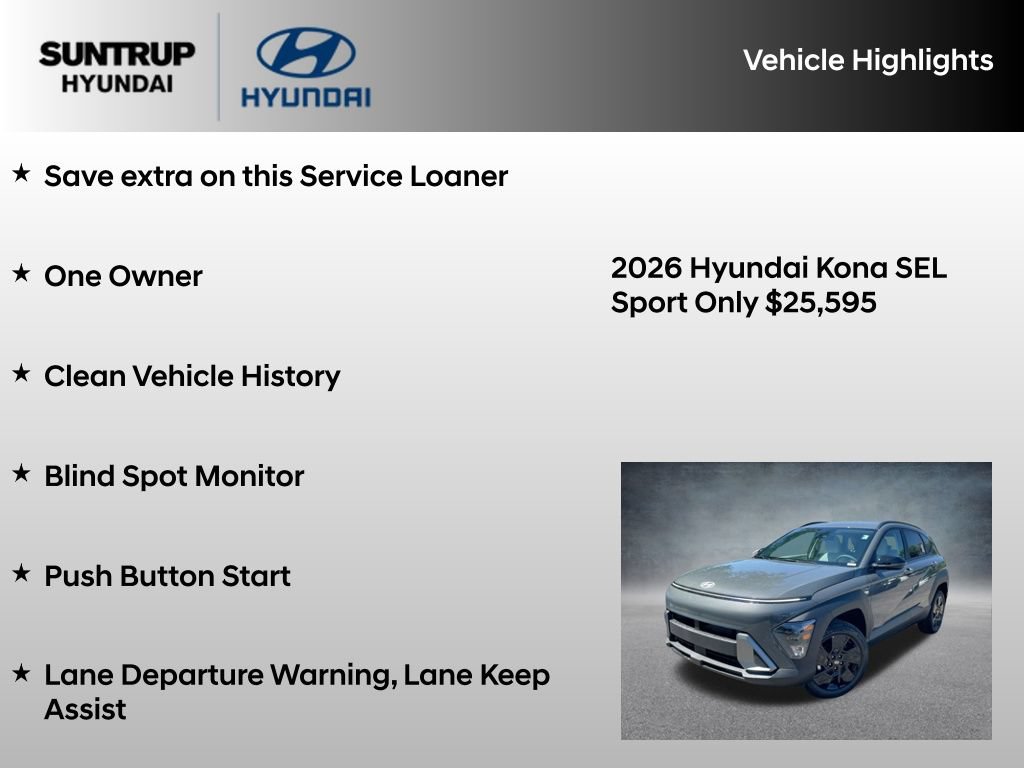 Certified 2026 Hyundai Kona SEL Sport AWD/4WD image 8
