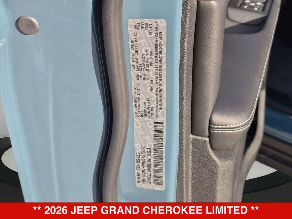 New 2026 Jeep Grand Cherokee Limited w/ Limited Altitude Package AWD/4WD image 36