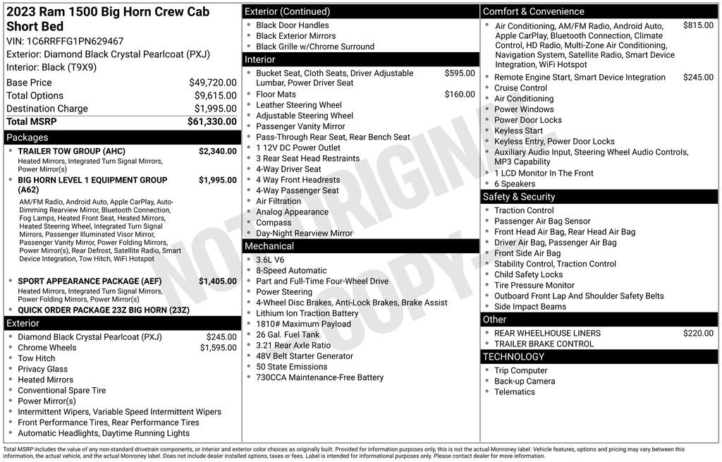 Used 2023 RAM 1500 Big Horn w/ Trailer Tow Group AWD/4WD image 10