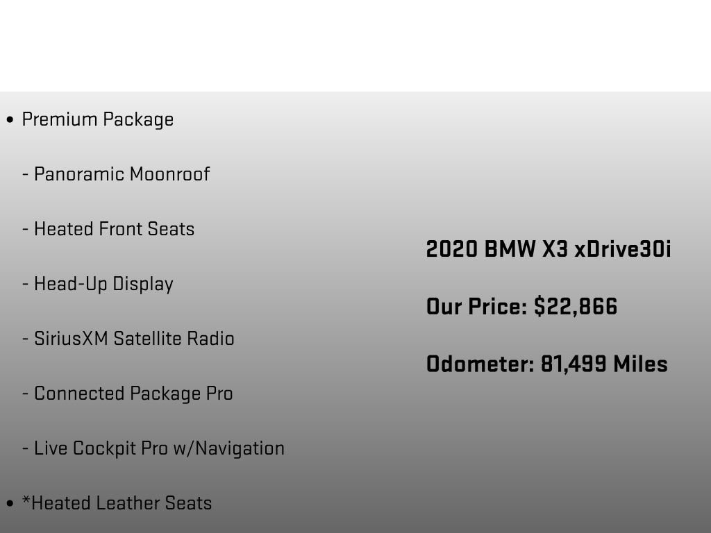 Used 2020 BMW X3 xDrive30i w/ Premium Package AWD/4WD image 12