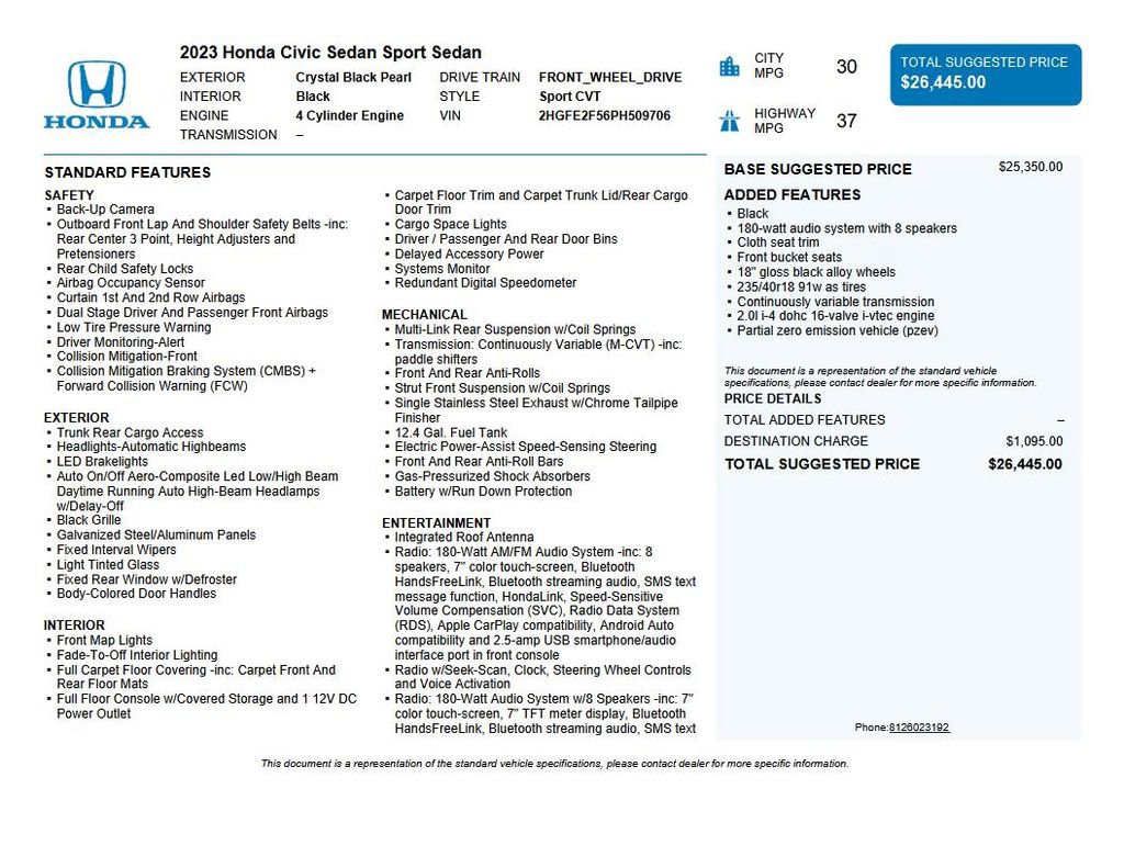 Used 2023 Honda Civic Sport image 39