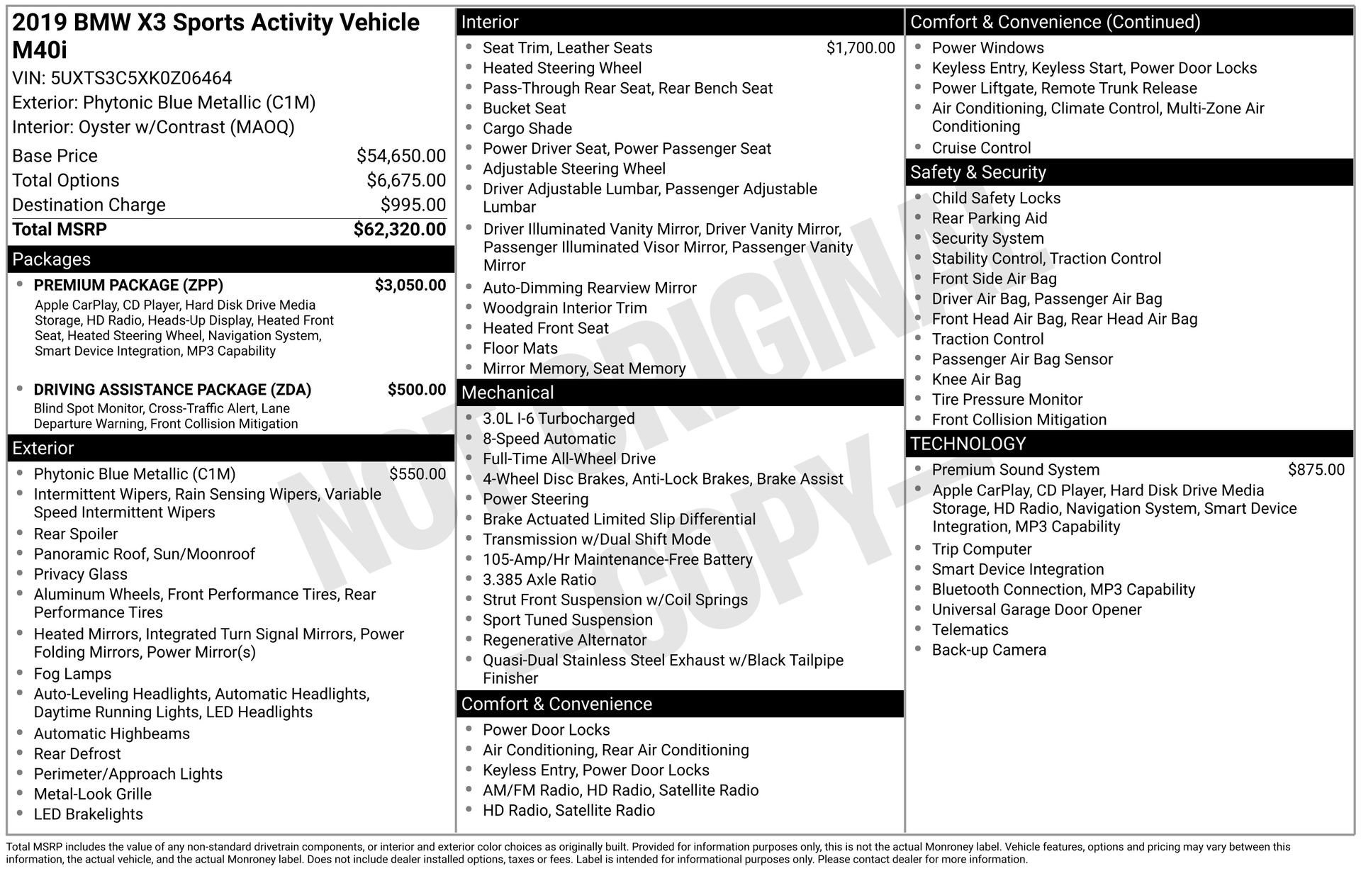 Used 2019 BMW X3 M40i w/ Premium Package image 43