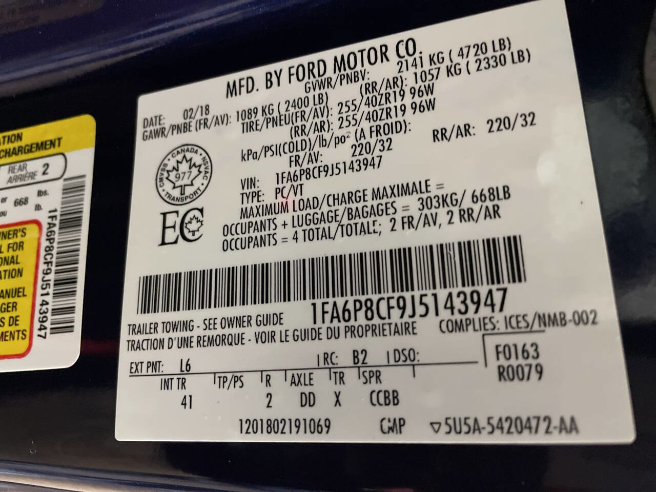 Used 2018 Ford Mustang GT Premium w/ Black Accent Package image 16