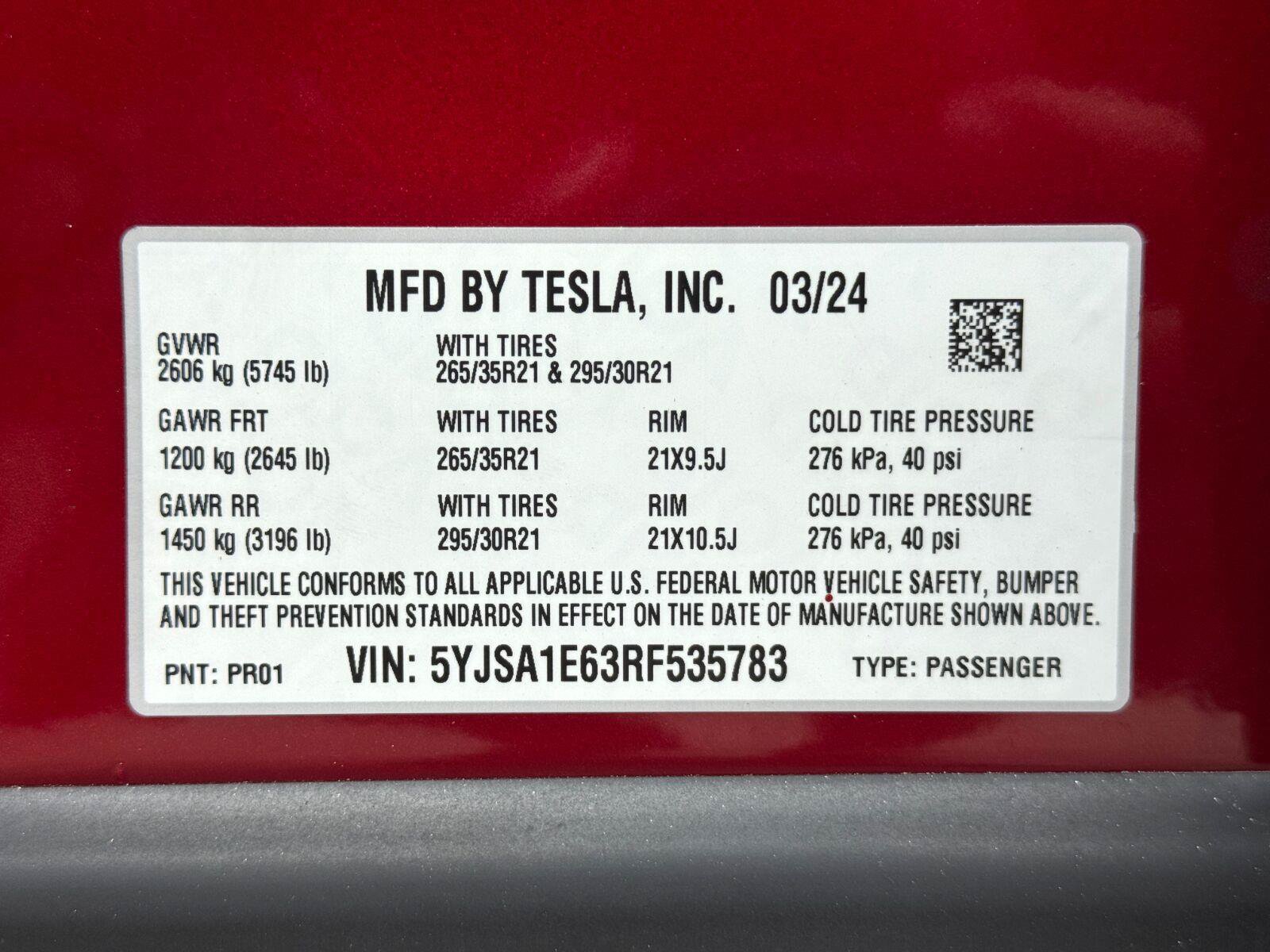 Used 2024 Tesla Model S Plaid AWD/4WD image 51