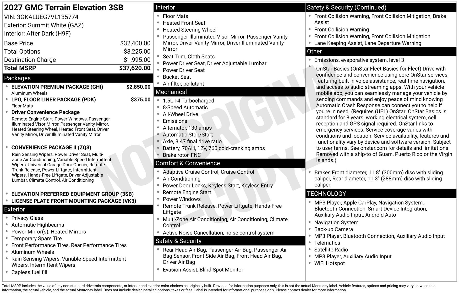 New 2027 GMC Terrain Elevation w/ Elevation Premium Package AWD/4WD image 3