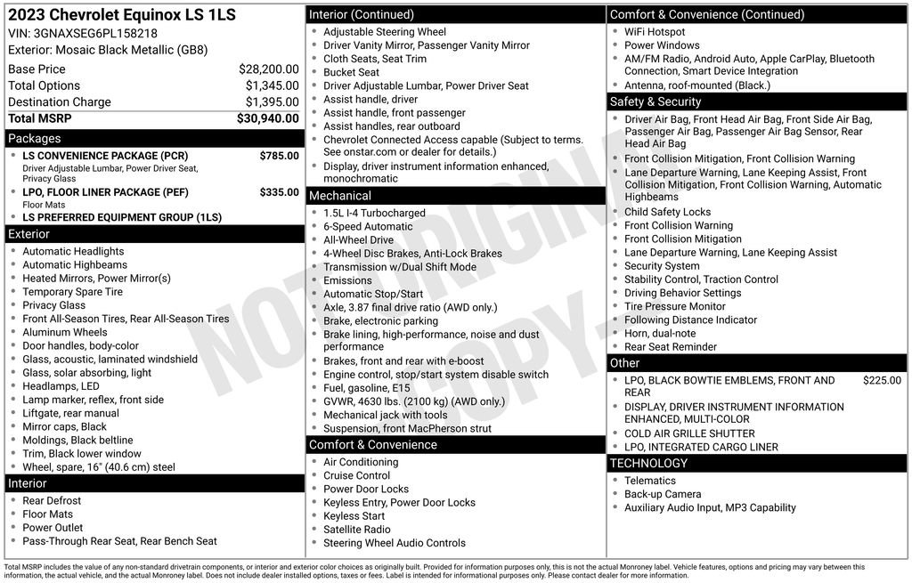 Used 2023 Chevrolet Equinox LS w/ LS Convenience Package AWD/4WD image 4