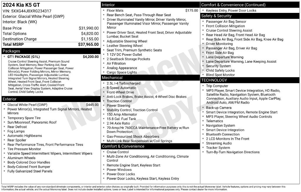 Used 2024 Kia K5 GT w/ GT1 Package FWD image 37