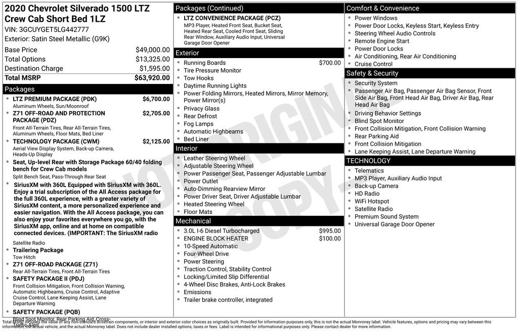 Used 2020 Chevrolet Silverado 1500 LTZ w/ LTZ Premium Package AWD/4WD image 9