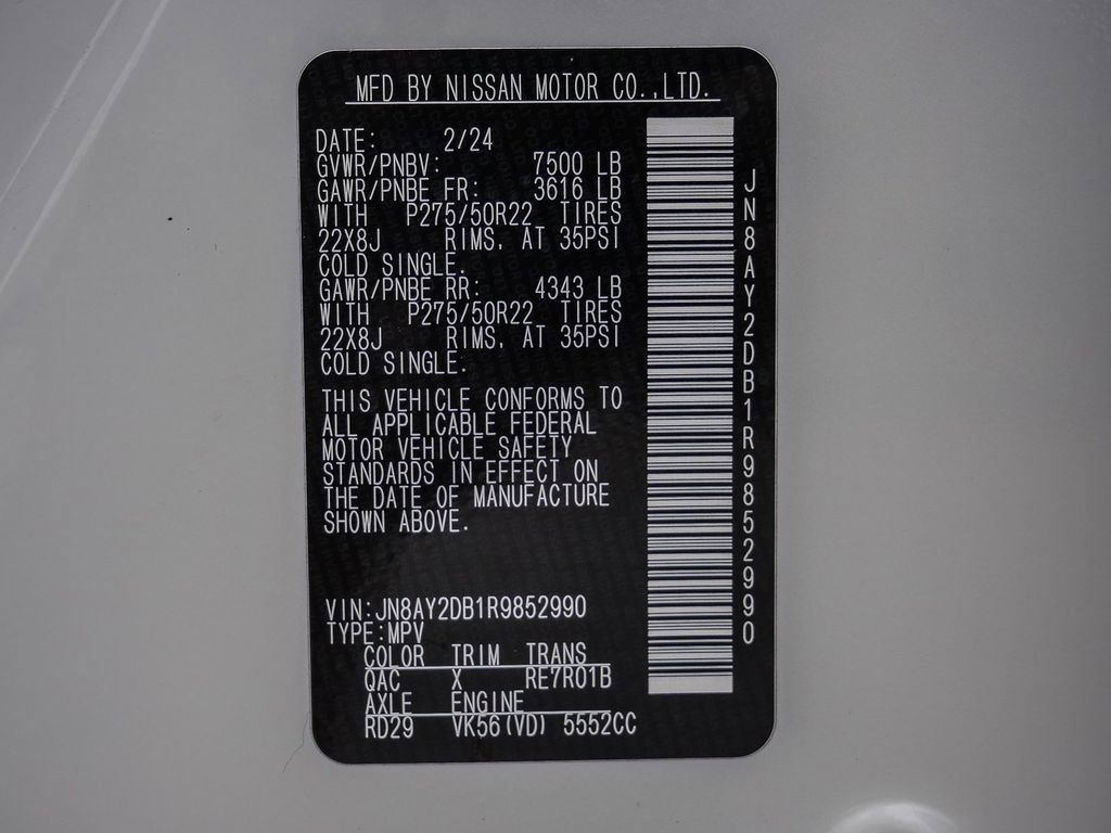 Used 2024 Nissan Armada Platinum w/ Captain's Chairs Package image 39