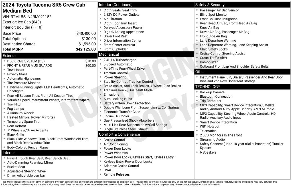 Certified 2024 Toyota Tacoma SR5 AWD/4WD image 21