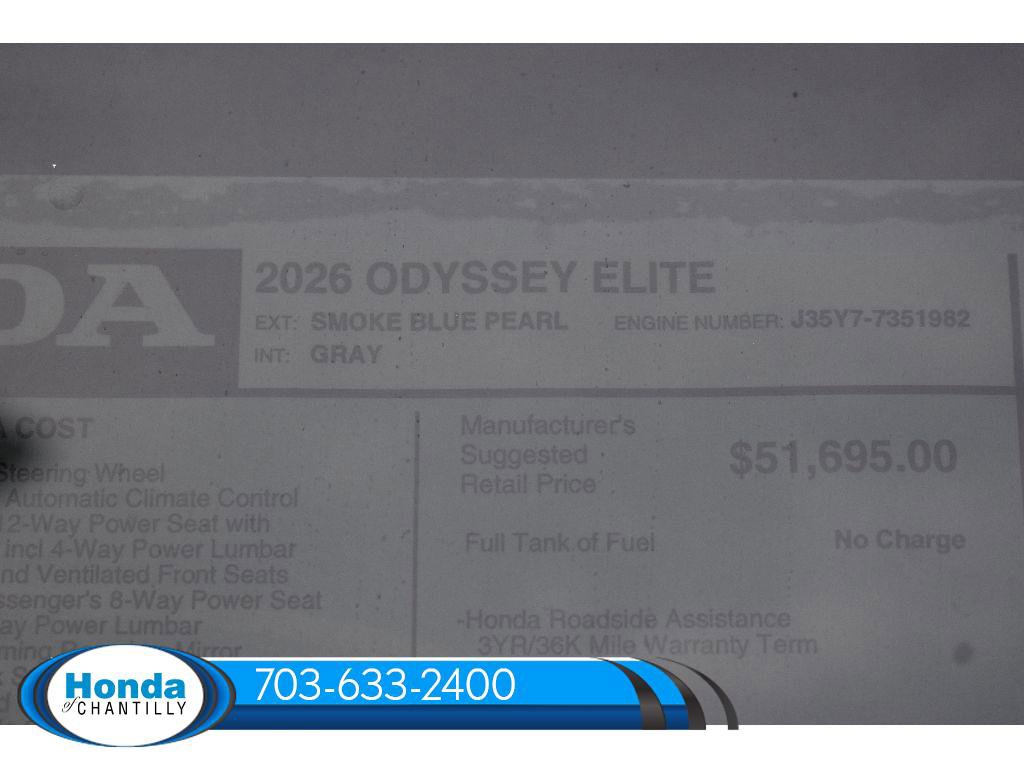 New 2026 Honda Odyssey Elite image 41