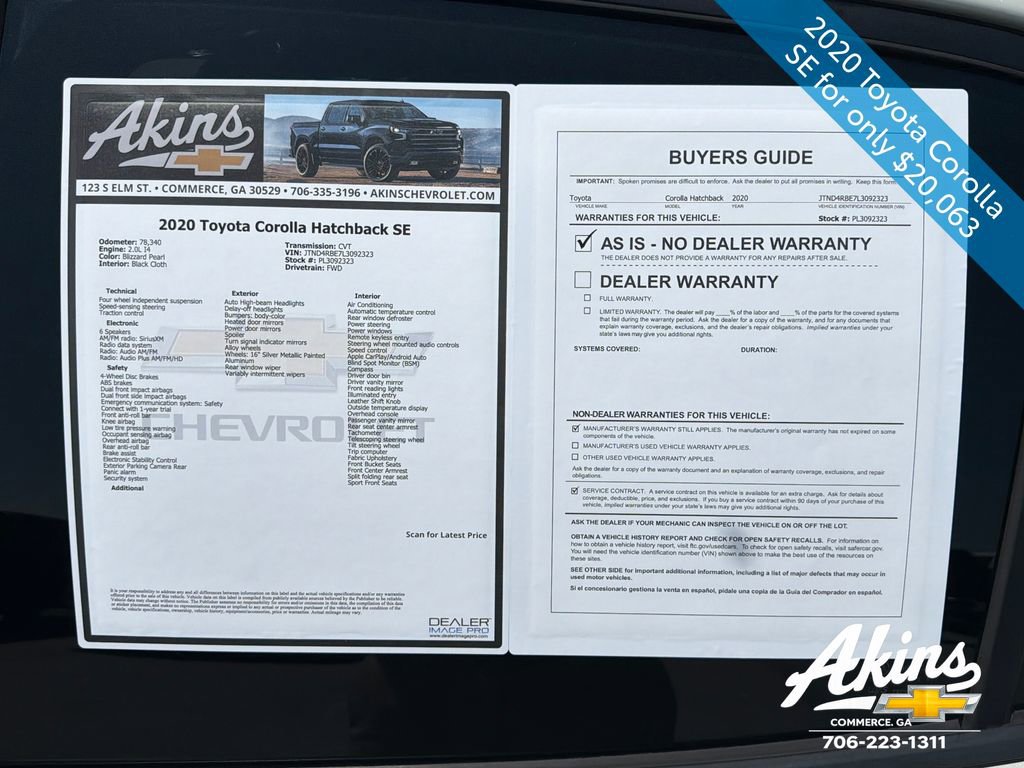 Used 2020 Toyota Corolla SE FWD image 10