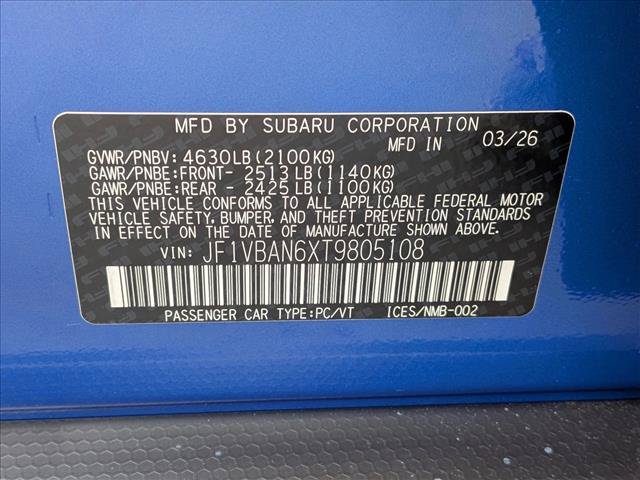 New 2026 Subaru WRX Limited AWD/4WD image 20