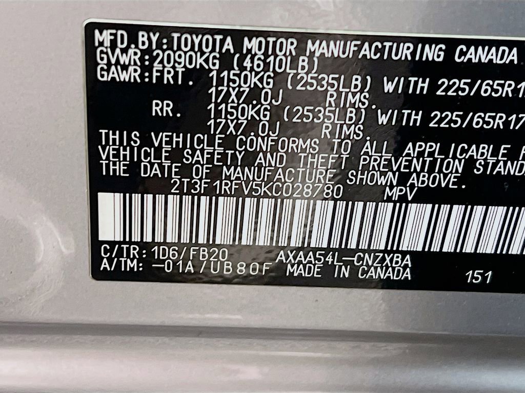 Certified 2019 Toyota RAV4 LE w/ All Weather Liner Package image 29