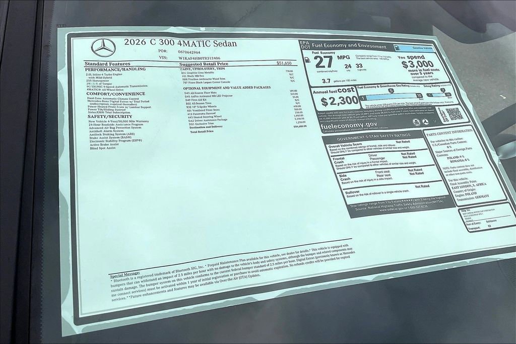 New 2026 Mercedes-Benz C 300 4MATIC Sedan image 13
