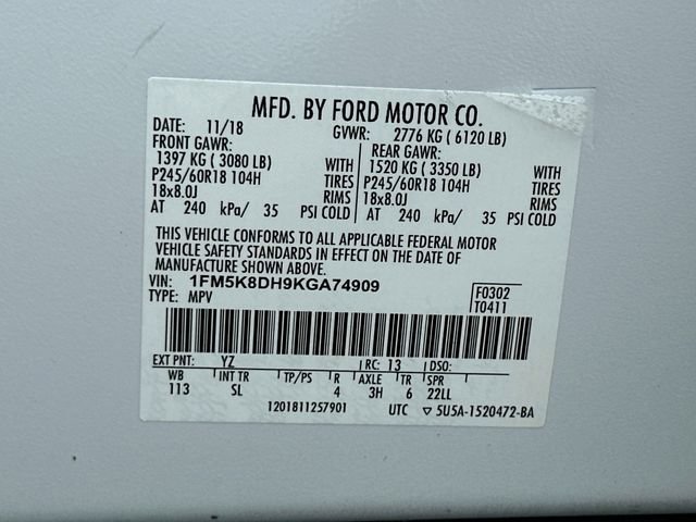 Used 2019 Ford Explorer XLT w/ Equipment Group 202A AWD/4WD image 30