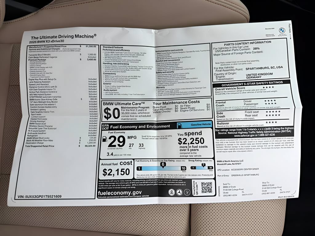 New 2026 BMW X3 xDrive30i w/ Premium Package AWD/4WD image 25