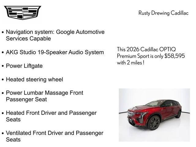 New 2026 Cadillac Optiq Sport 2 w/ LPO, Floor Liner Package RWD image 4