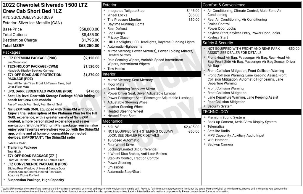 Used 2022 Chevrolet Silverado 1500 LTZ w/ LTZ Premium Package AWD/4WD image 3