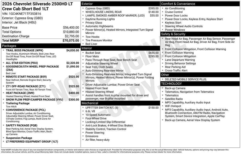 New 2026 Chevrolet Silverado 2500 LT w/ Trail Boss Package AWD/4WD image 4