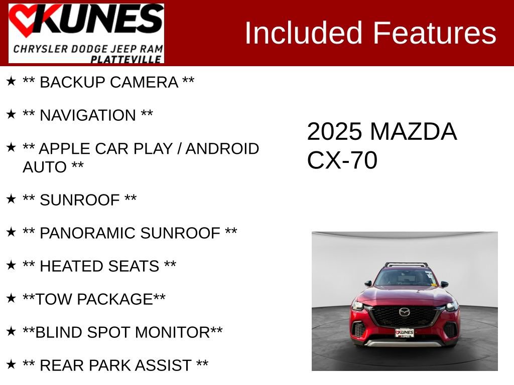 Used 2025 MAZDA CX-70 Plug-In Hybrid w/ Premium Pkg AWD/4WD image 2