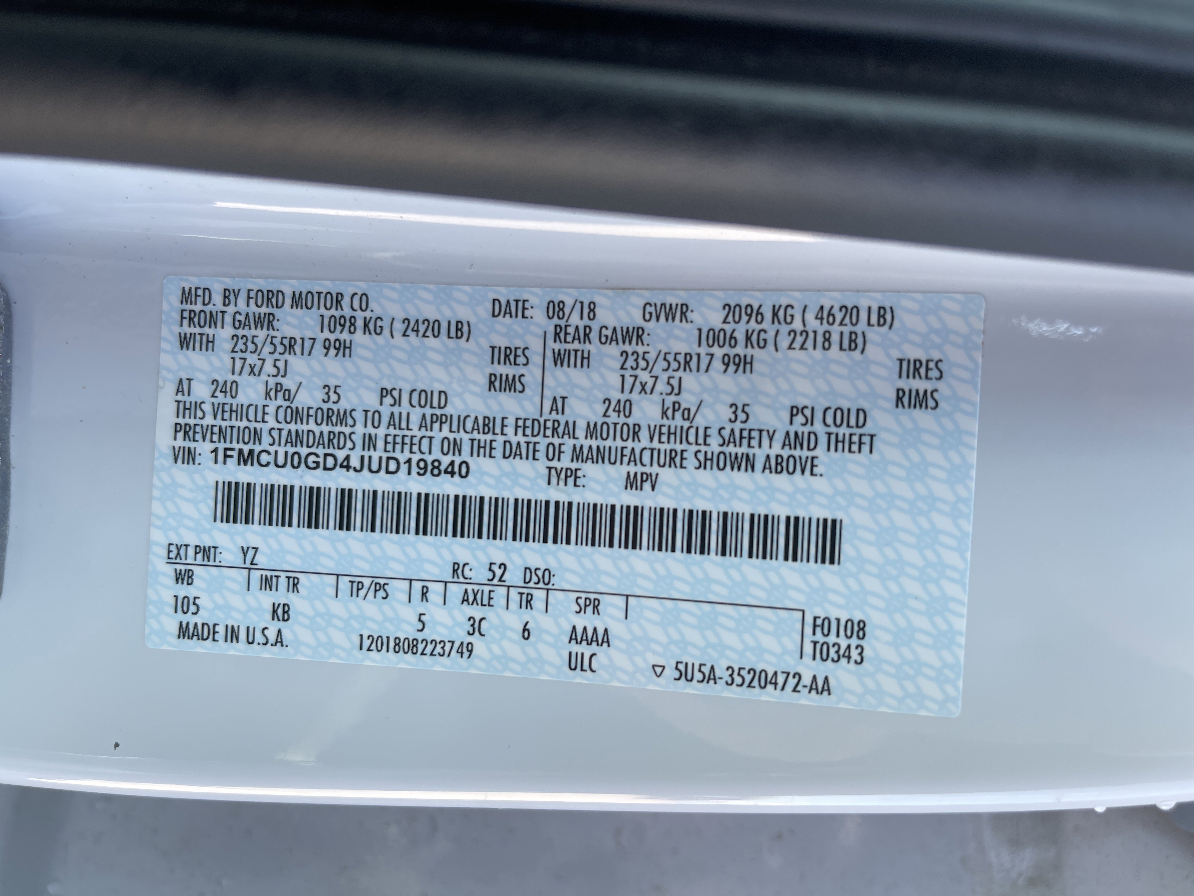 Used 2018 Ford Escape SE w/ SE Sync 3 Package image 5