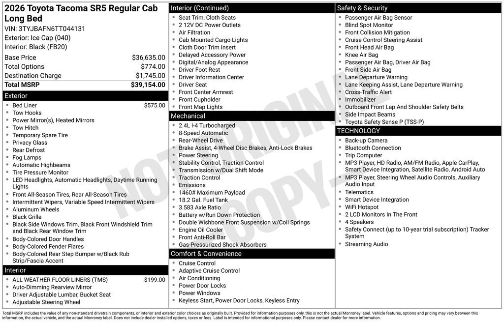 New 2026 Toyota Tacoma SR5 RWD image 25