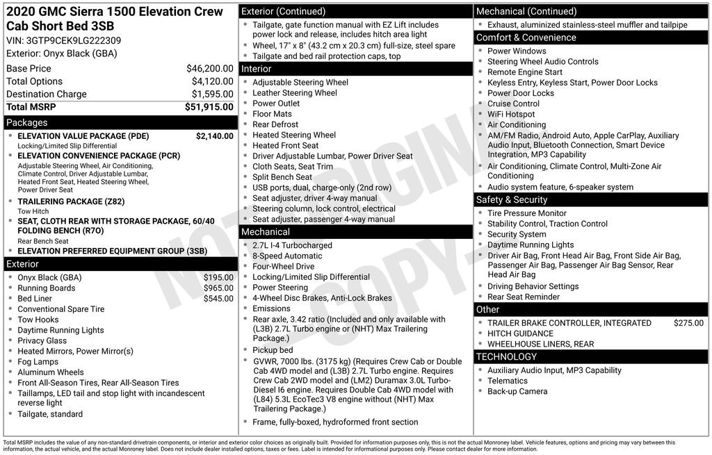 Used 2020 GMC Sierra 1500 Elevation w/ Elevation Value Package AWD/4WD image 6