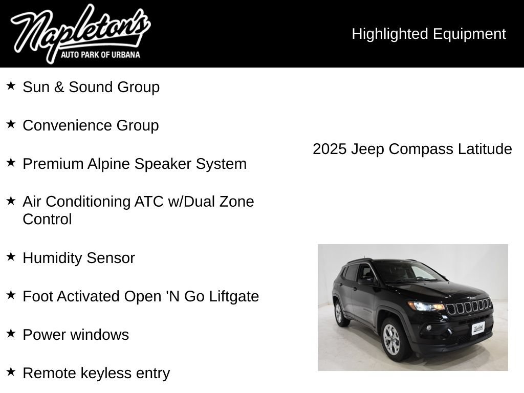 Used 2025 Jeep Compass Latitude w/ Sun & Sound Group AWD/4WD image 15