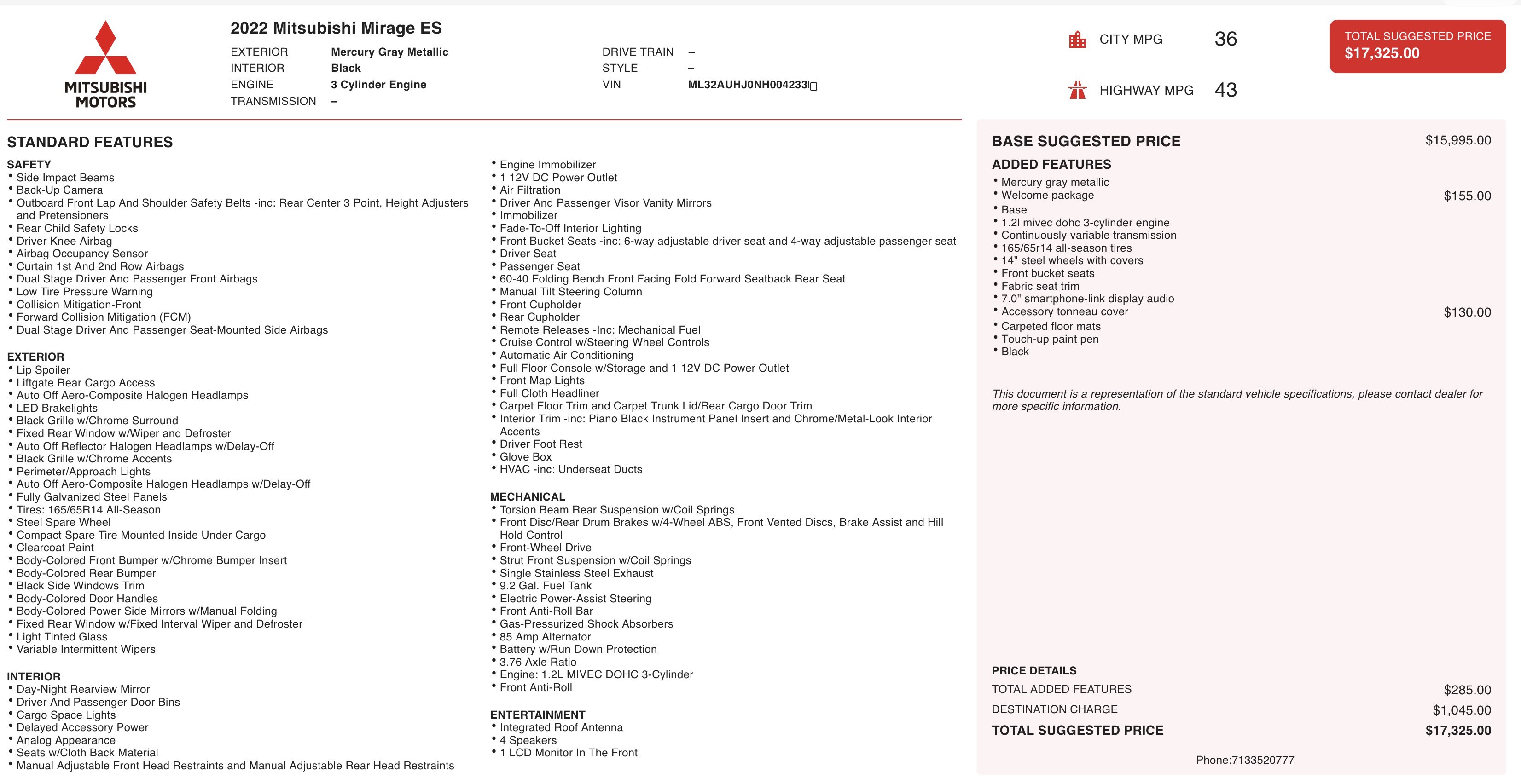 Used 2022 Mitsubishi Mirage ES image 5