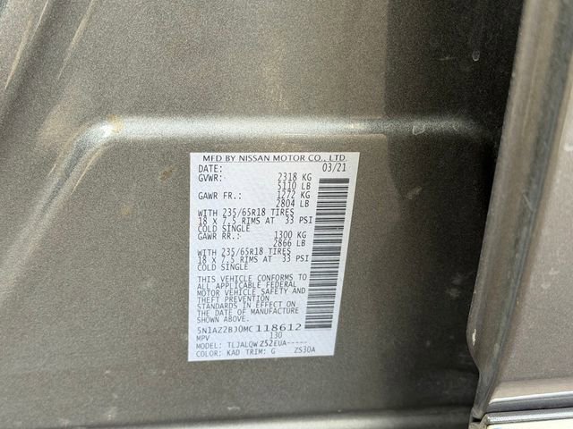 Certified 2021 Nissan Murano SV FWD image 28