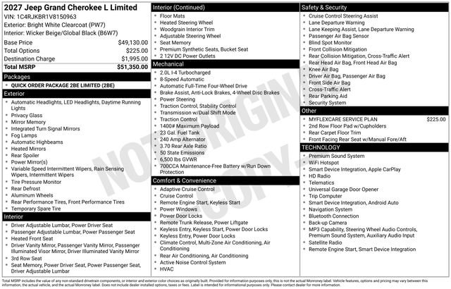 New 2027 Jeep Grand Cherokee L Limited AWD/4WD image 5