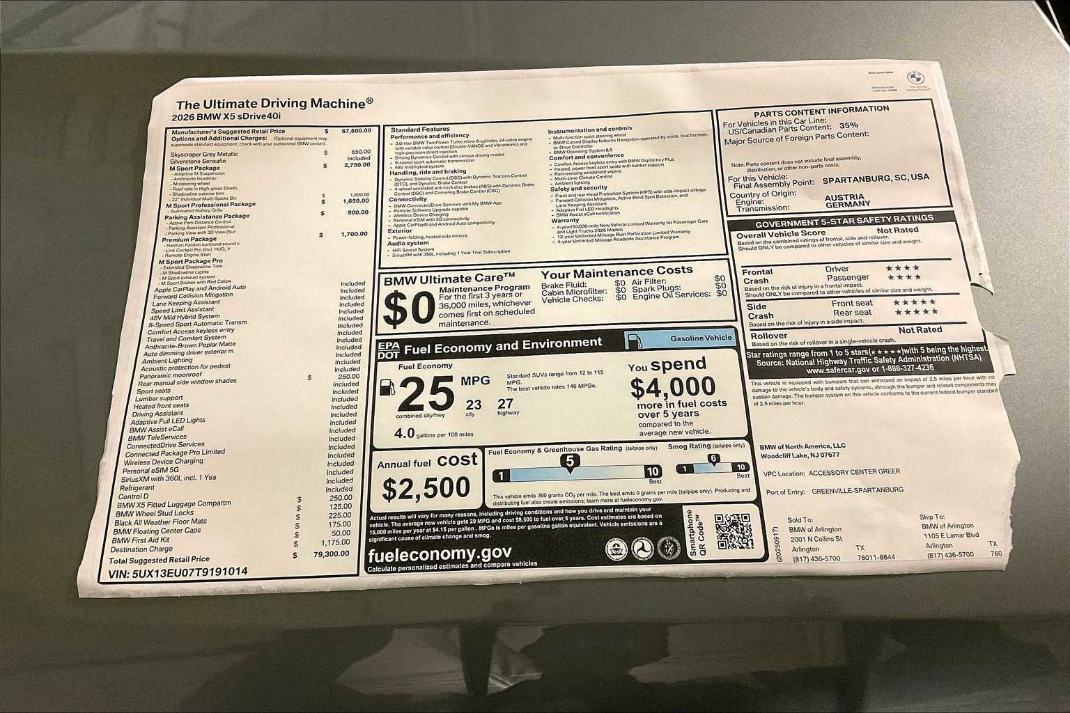 Used 2026 BMW X5 sDrive40i w/ M Sport Package image 19