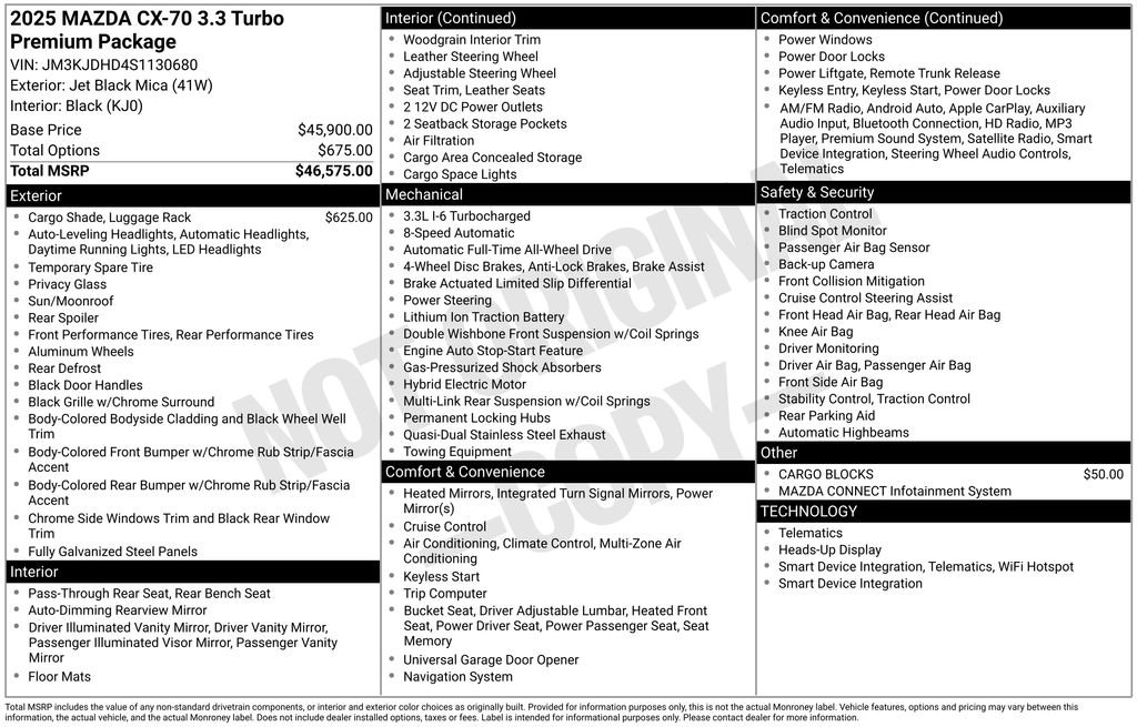 New 2025 MAZDA CX-70 3.3 Turbo w/ Premium Package image 25