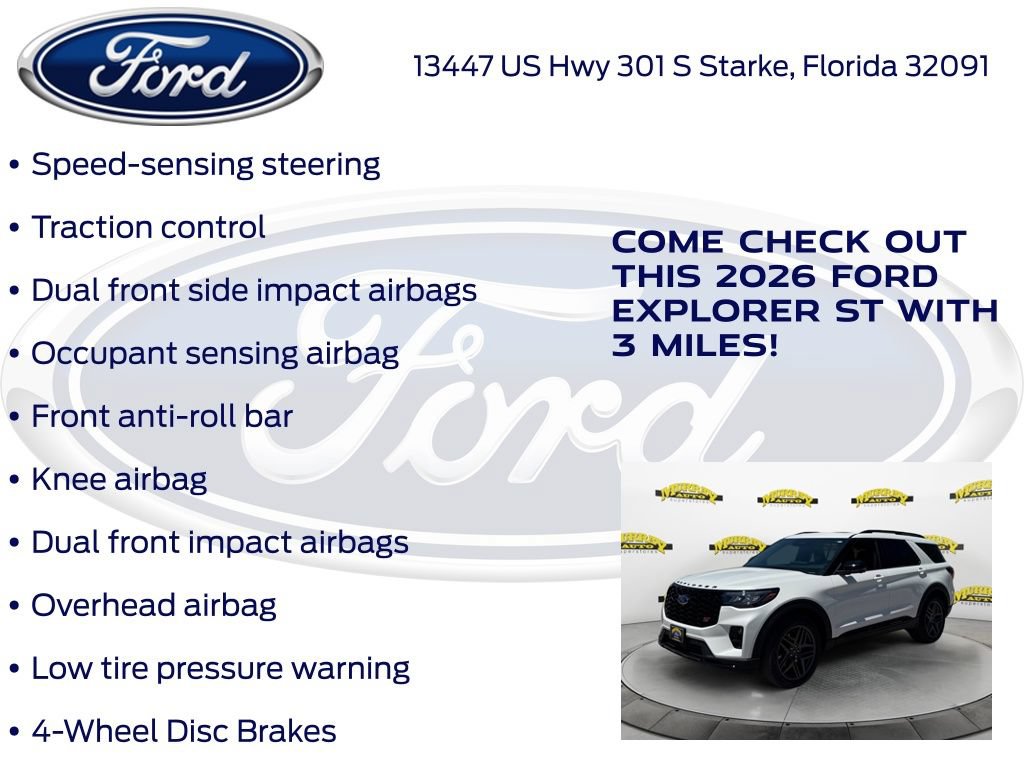 New 2026 Ford Explorer ST w/ Sun And Sound Package RWD image 25