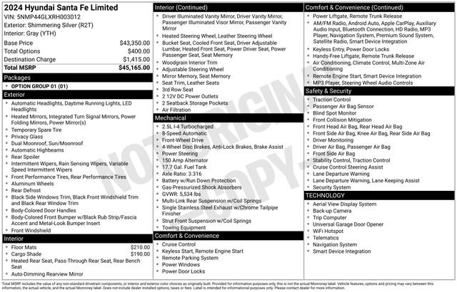 Used 2024 Hyundai Santa Fe Limited image 30