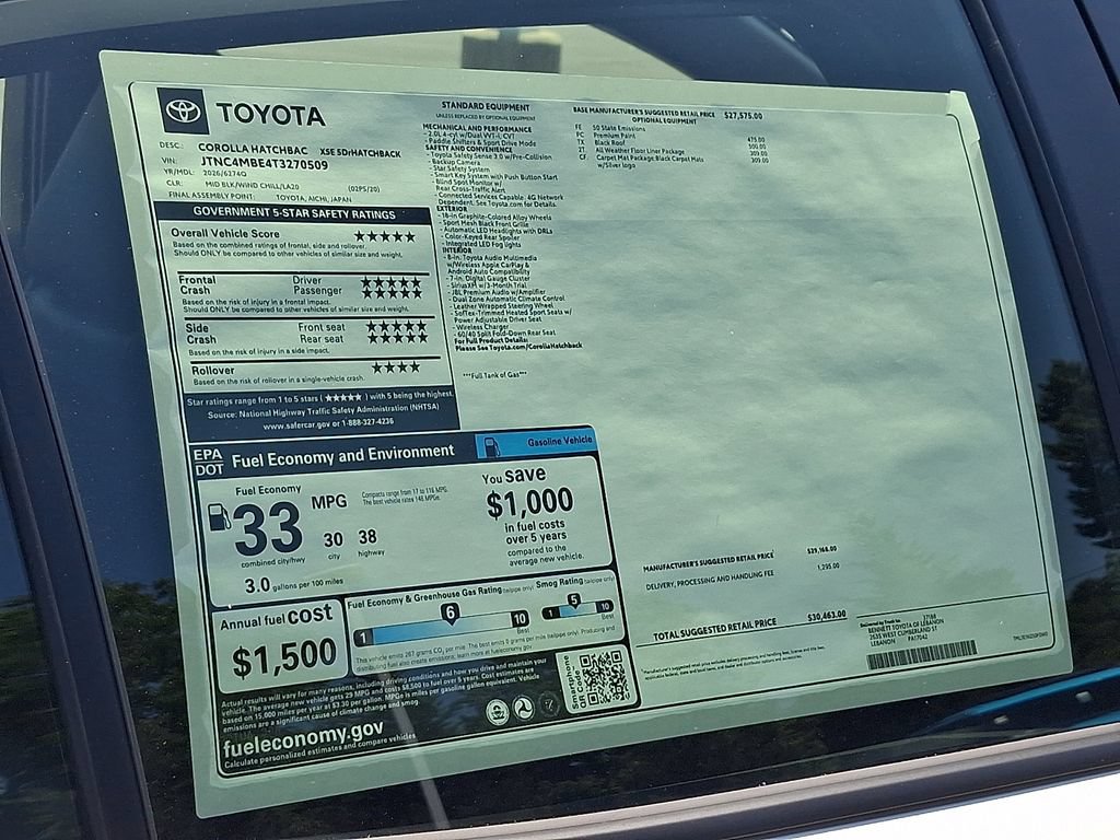 New 2026 Toyota Corolla XSE FWD image 3